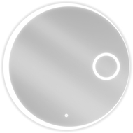 Mexen Ella podsvietené kúpeľňové zrkadlo s kozmetickým zrkadielkom, okrúhle 80 cm, LED 6000K, proti zahmlievaniu