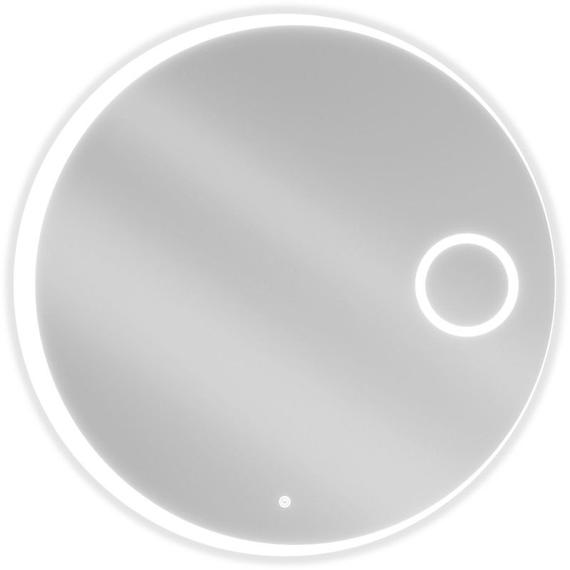 Mexen Ella podsvietené zrkadlo do kúpeľne s kozmetickým zrkadlom, okrúhle 90 cm, LED 6000K, voči zahmlievaniu