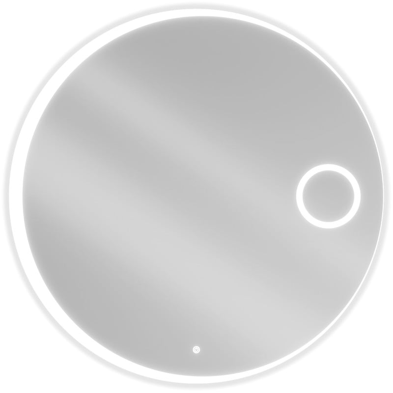 Mexen Ella osvetlené kúpeľňové zrkadlo s kozmetickým zrkadielkom, okrúhle 100 cm, LED 6000K, proti zahmlievaniu