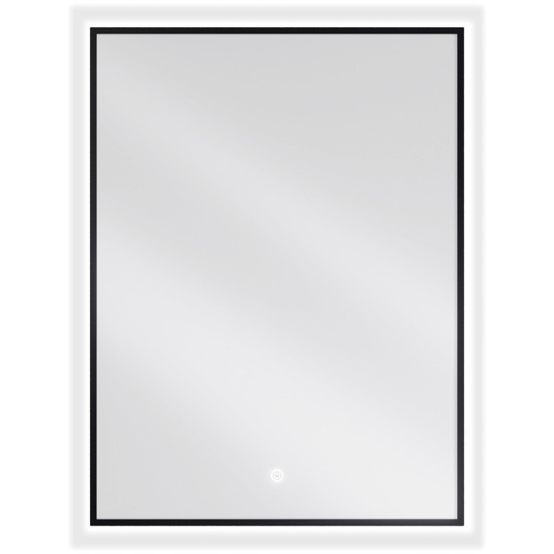Mexen Erma kúpeľňové zrkadlo s podsvietením 60 x 80 cm, LED 6000K, proti rosneniu, čierny rám - 9814-060-080-611-70