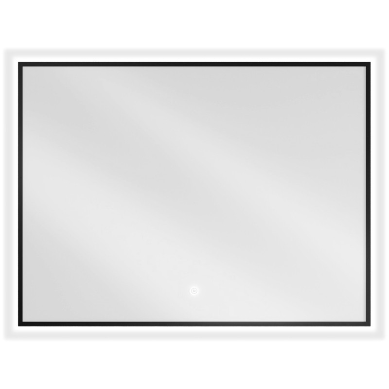 Mexen Erma osvetlené kúpeľňové zrkadlo 80 x 60 cm, LED 6000K, proti zahmlievaniu, čierny rám - 9814-080-060-611-70