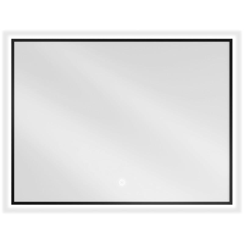 Mexen Erma podsvietené kúpeľňové zrkadlo 80 x 60 cm, LED 6000K, proti zahmlievaniu, čierny rám - 9814-080-060-611-70