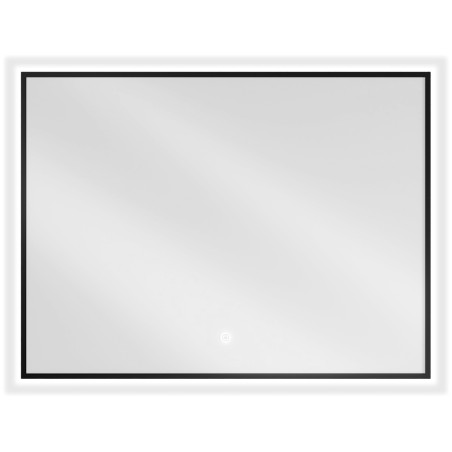 Mexen Erma osvetlené kúpeľňové zrkadlo 80 x 60 cm, LED 6000K, proti zahmlievaniu, čierny rám - 9814-080-060-611-70