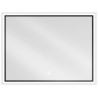 Mexen Erma osvetlené kúpeľňové zrkadlo 80 x 60 cm, LED 6000K, proti zahmlievaniu, čierny rám - 9814-080-060-611-70