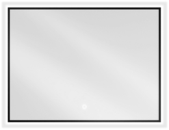 Mexen Erma osvetlené kúpeľňové zrkadlo 80 x 60 cm, LED 6000K, proti zahmlievaniu, čierny rám - 9814-080-060-611-70