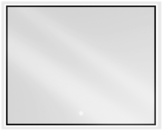 Mexen Erma osvetlené kúpeľňové zrkadlo 100 x 80 cm, LED 6000K, proti zahmlievaniu, čierny rám - 9814-100-080-611-70