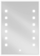 Mexen Ner podsvietené kúpeľňové zrkadlo 50 x 70 cm, LED 6000K, proti zahmlievaniu - 9809-050-070-611-00