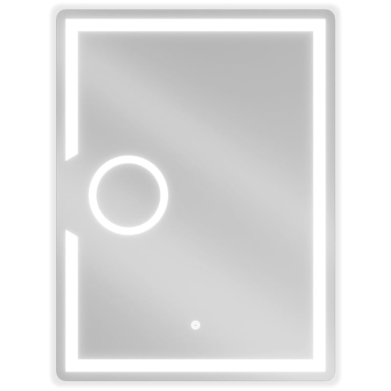 Mexen Onyx kúpeľňové zrkadlo s podsvietením a kozmetickým zrkadlom 60 x 80 cm, LED 6000K, proti zahmlievaniu