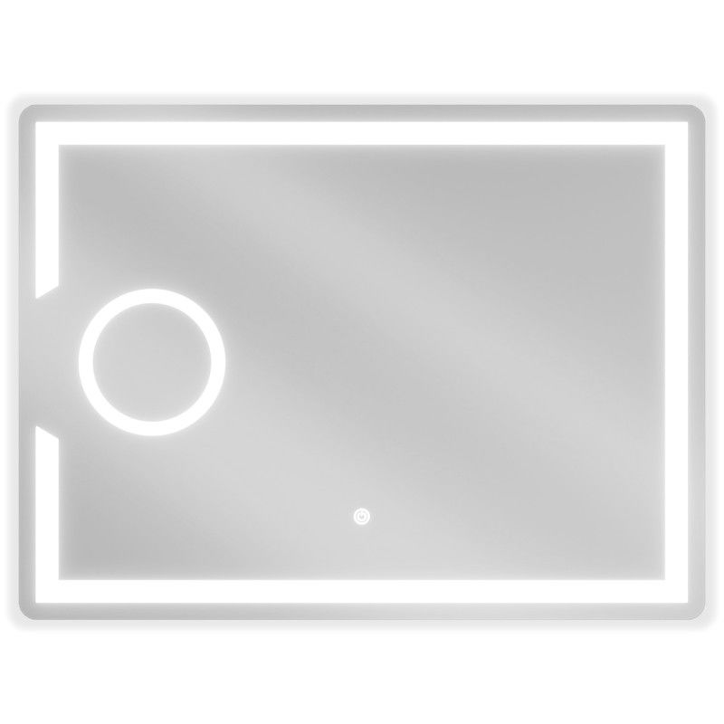 Mexen Onyx zrkadlo do kúpeľne podsvietené s kozmetickým zrkadielkom 80 x 60 cm, LED 6000K, protirosné - 9813-080-060-611-00