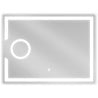 Mexen Onyx zrkadlo do kúpeľne podsvietené s kozmetickým zrkadielkom 80 x 60 cm, LED 6000K, protirosné - 9813-080-060-611-00