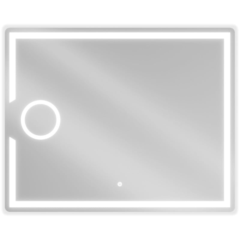 Mexen Onyx podsvietené kúpeľňové zrkadlo s kozmetickým zrkadielkom 100 x 80 cm, LED 6000K, proti zahmlievaniu