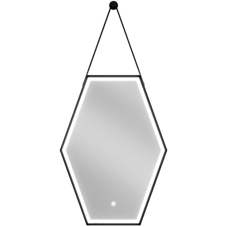 Mexen Orla podsvietené kúpeľňové zrkadlo 50 x 70 cm, LED 6000K, protimlženie, čierny rám - 9815-050-070-611-70