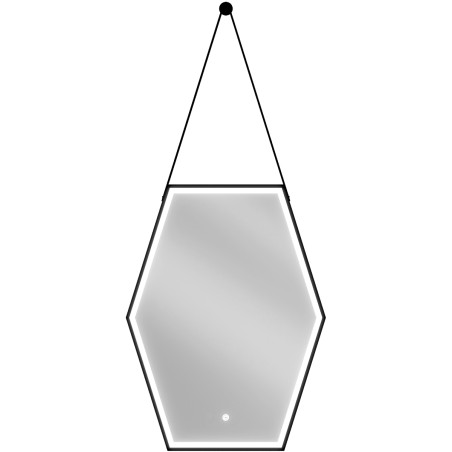Mexen Orla kúpeľňové zrkadlo s podsvietením 60 x 80 cm, LED 6000K, proti zahmlievaniu, čierny rám - 9815-060-080-611-70