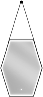 Mexen Orla osvetlené kúpeľňové zrkadlo 60 x 80 cm, LED 6000K, proti zahmlievaniu, čierny rám - 9815-060-080-611-70