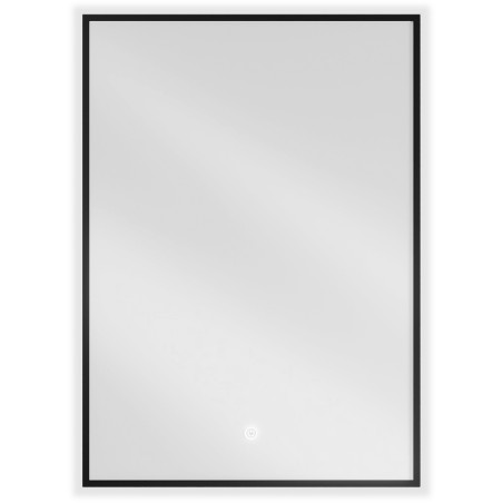 Mexen Erma osvetlené zrkadlo do kúpeľne 50 x 70 cm, LED 6000K, anti-para, čierny rám - 9814-050-070-611-70