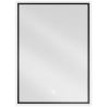 Mexen Erma osvetlené kúpeľňové zrkadlo 50 x 70 cm, LED 6000K, proti zahmlievaniu, čierny rám - 9814-050-070-611-70