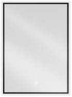 Mexen Erma LED podsvietené kúpeľňové zrkadlo 50 x 70 cm, LED 6000K, anti-pára, čierny rám - 9814-050-070-611-70