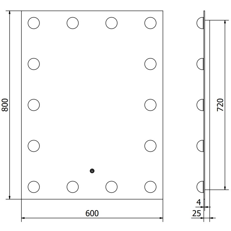 Mexen Dona osvetlené kúpeľňové zrkadlo 60 x 80 cm, LED 6000K, proti zahmlievaniu - 9818-060-080-611-00