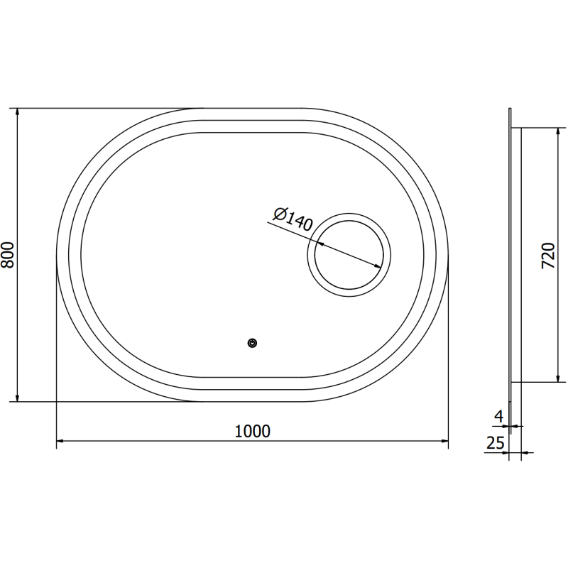 Mexen Umba podsvietené kúpeľňové zrkadlo s kozmetickým zrkadielkom 100 x 80 cm, LED 6000K, anti-para - 9822-100-080-611-00