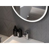 Mexen Reni kúpeľňové zrkadlo s podsvietením, okrúhle 60 cm, LED 6000K, anti-para, čierny rám - 9812-060-060-611-70