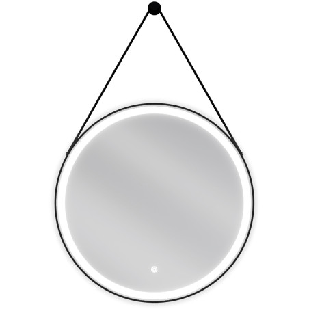 Mexen Reni zrkadlo do kúpeľne s podsvietením, okrúhle 60 cm, LED 6000K, proti zahmlievaniu, čierny rám