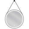 Mexen Reni kúpeľňové zrkadlo s podsvietením, okrúhle 60 cm, LED 6000K, anti-para, čierny rám - 9812-060-060-611-70
