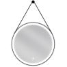 Mexen Reni okrúhle podsvietené kúpeľňové zrkadlo, 60 cm, LED 6000K, proti hmle, čierny rám - 9812-060-060-611-70