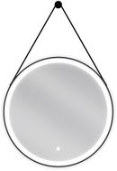 Mexen Reni kúpeľňové zrkadlo s podsvietením, okrúhle 60 cm, LED 6000K, anti-para, čierny rám - 9812-060-060-611-70