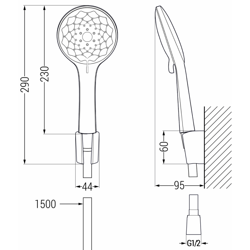 Mexen Sabre R74 súprava do vane, čierna - 72103R74-70
