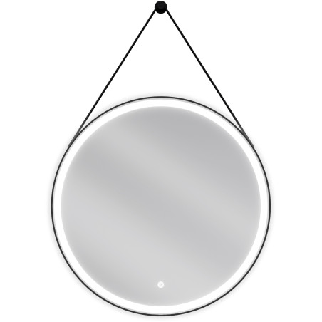 Mexen Reni okrúhle osvetlené kúpeľňové zrkadlo, 70 cm, LED 6000K, proti zahmlievaniu, čierny rám - 9812-070-070-611-70