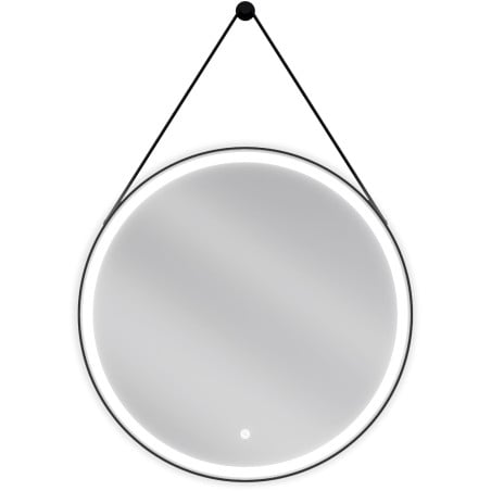 Mexen Reni osvetlené kúpeľňové zrkadlo, okrúhle 70 cm, LED 6000K, proti zahmlievaniu, čierny rám - 9812-070-070-611-70