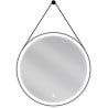 Mexen Reni osvetlené kúpeľňové zrkadlo, okrúhle 70 cm, LED 6000K, proti zahmlievaniu, čierny rám - 9812-070-070-611-70