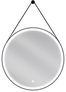 Mexen Reni osvetlené kúpeľňové zrkadlo, okrúhle 70 cm, LED 6000K, proti zaroseniu, čierny rám - 9812-070-070-611-70