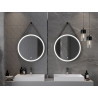 Mexen Reni osvetlené kúpeľňové zrkadlo, okrúhle 70 cm, LED 6000K, proti zaroseniu, čierny rám - 9812-070-070-611-70