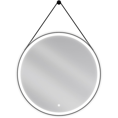 Mexen Reni osvetlené kúpeľňové zrkadlo, okrúhle 80 cm, LED 6000K, proti zahmlievaniu, čierny rám - 9812-080-080-611-70