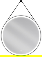 Mexen Reni kúpeľňové zrkadlo s podsvietením, okrúhle 80 cm, LED 6000K, ochrana proti zahmleniu, čierny rám - 9812-080-080-611-70