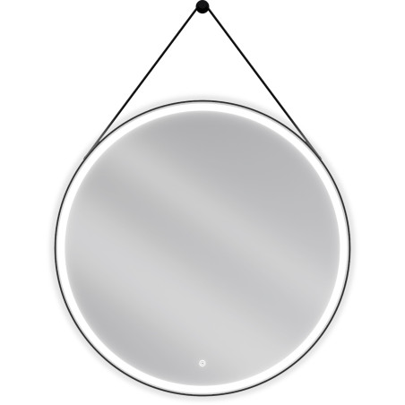 Mexen Reni kúpeľňové zrkadlo s podsvietením, okrúhle 90 cm, LED 6000K, proti zahmlievaniu, čierny rám