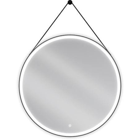 Mexen Reni zrkadlo do kúpeľne podsvietené, okrúhle 90 cm, LED 6000K, proti zahmlievaniu, čierny rám - 9812-090-090-611-70