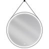 Mexen Reni zrkadlo do kúpeľne podsvietené, okrúhle 90 cm, LED 6000K, proti zahmlievaniu, čierny rám - 9812-090-090-611-70