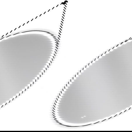 Mexen Reni kúpeľňové podsvietené zrkadlo, okrúhle 100 cm, LED 6000K, proti zahmlievaniu, čierny rám