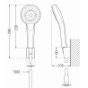 Mexen Sabre R05 vaňová batéria so sprchovacím setom, biela - 7213R05-20