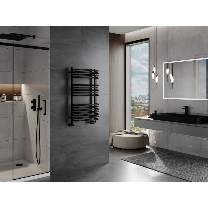 Mexen Apollo kúpeľňový radiátor 860 x 450 mm, 424 W, čierny - W117-0860-450-00-70