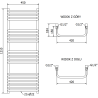 Mexen Apollo kúpeľňový radiátor 1210 x 450 mm, 566 W, čierny - W117-1210-450-00-70