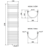 Mexen Eros radiátor kúpeľňový 1200 x 318 mm, 421 W, antracit - W112-1200-318-00-66