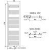 Mexen Pluton Kúpeľňový radiátor 1700 x 500 mm, 855 W, čierna - W106-1700-500-00-70