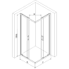 Mexen Rio štvorcová sprchová kabína 80 x 80 cm, čierne pásy, čierna + sprchová vanička, biela - 860-080-080-70-20-4510