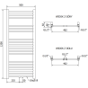 Mexen Yodo kúpeľňový radiátor 1200 x 500 mm, 382 W, čierny - W113-1200-500-00-70