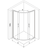Mexen Rio sprchový kout půlkruhový 90 x 90 cm, transparentní, černý + vanička Flat, černá - 863-090-090-70-00-4170B