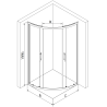 Mexen Rio sprchový kout půlkruhový 90 x 90 cm, mléčné sklo, chrom + vanička Flat, bílá - 863-090-090-01-30-4110