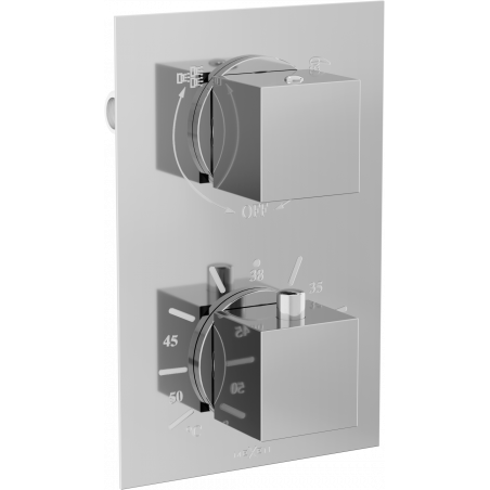 Mexen Cube termostatická vaňovo-sprchová batéria, 2-výstupová, chróm - 77502-00